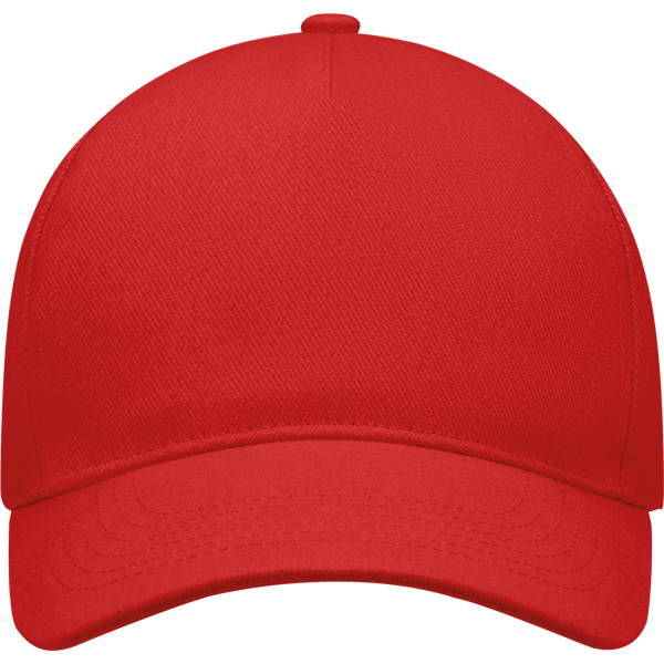 5-Panel Heavy Cotton Baseball Cap_RED_front