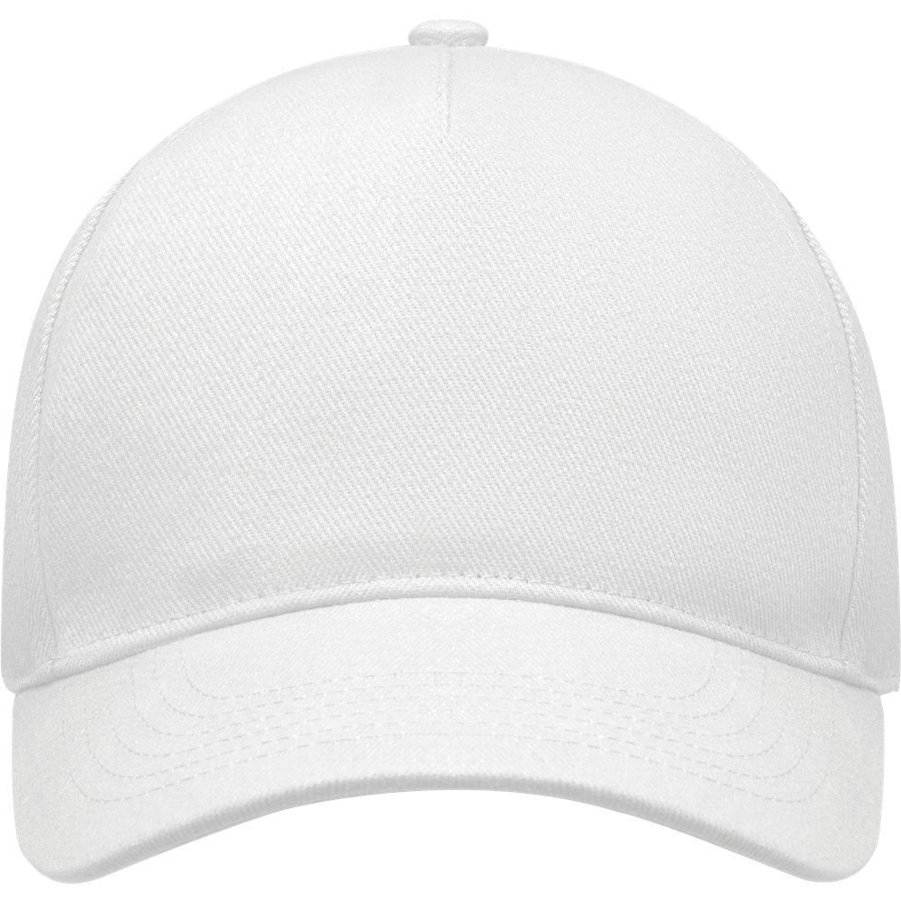 5-Panel Heavy Cotton Baseball Cap_WHITE_front
