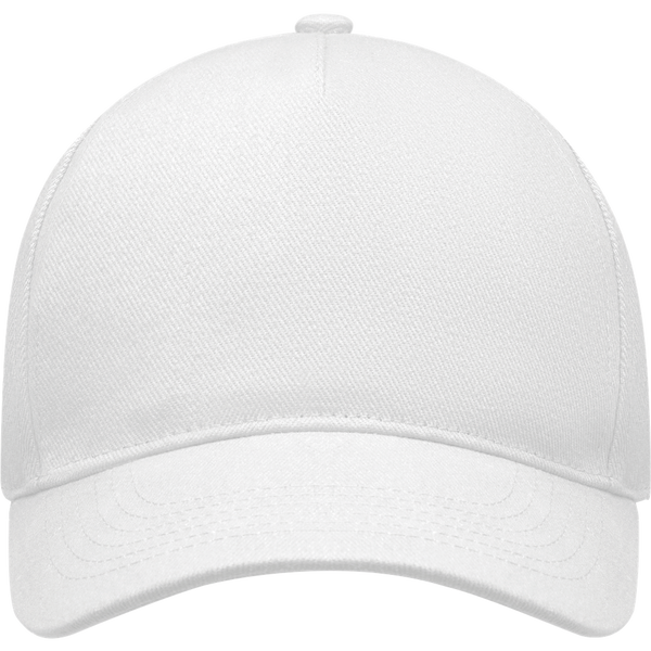 5-Panel Heavy Cotton Baseball Cap_WHITE_front