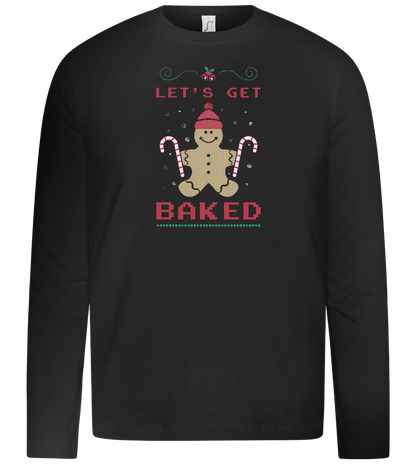 Let's Get Baked Design - Premium kids long sleeve t-shirt_DEEP BLACK_front