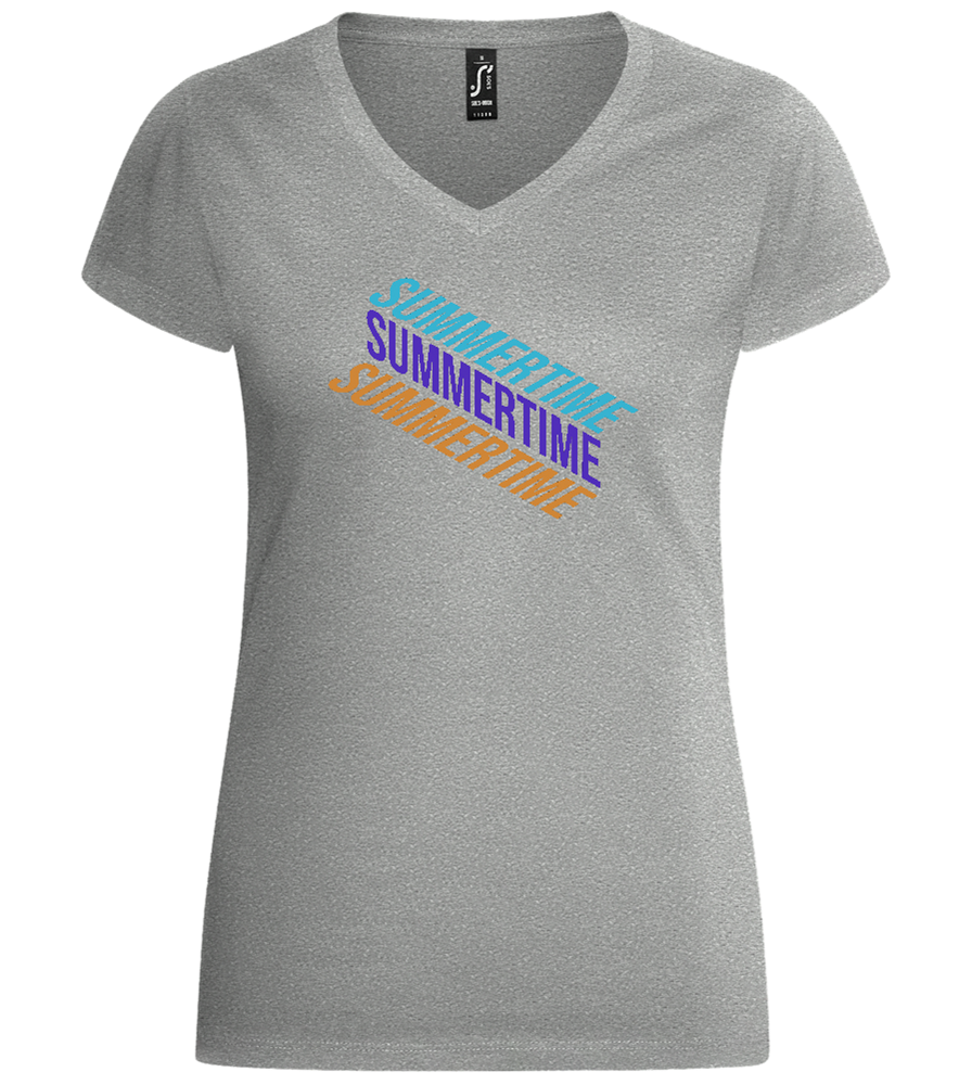 Summertime Design - Basic women's v-neck t-shirt_ORION GREY_front