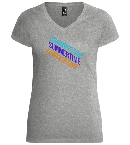 Summertime Design - Basic women's v-neck t-shirt_ORION GREY_front