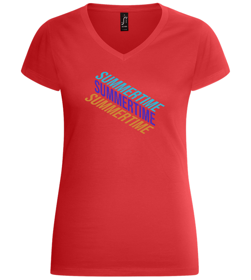 Summertime Design - Basic women's v-neck t-shirt_RED_front