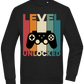 Level Unlocked Game Controller Design - Comfort Essential Unisex Sweater_BLACK_front