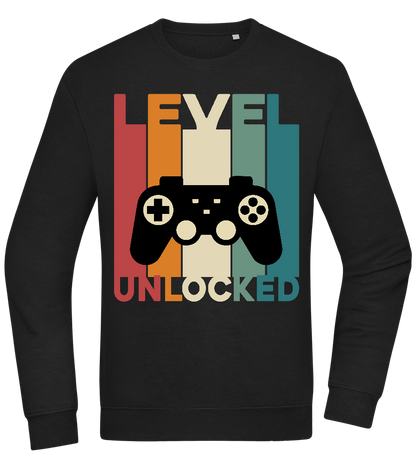 Level Unlocked Game Controller Design - Comfort Essential Unisex Sweater_BLACK_front