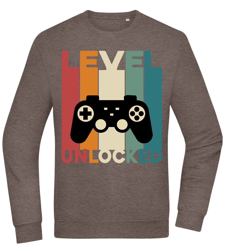 Level Unlocked Game Controller Design - Comfort Essential Unisex Sweater_CHARCOAL CHIN_front