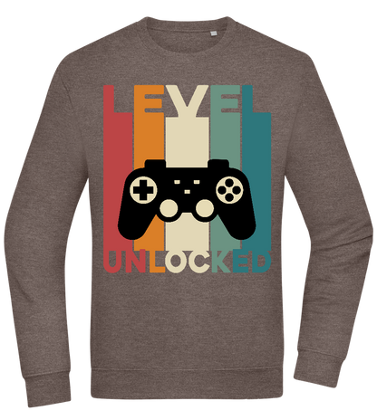 Level Unlocked Game Controller Design - Comfort Essential Unisex Sweater_CHARCOAL CHIN_front