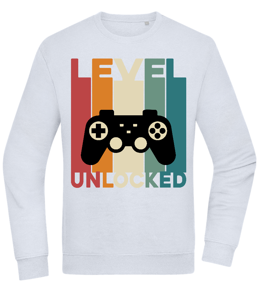 Level Unlocked Game Controller Design - Comfort Essential Unisex Sweater_CREAMY BLUE_front