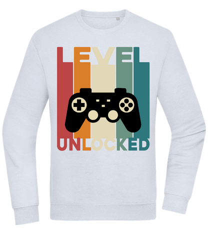 Level Unlocked Game Controller Design - Comfort Essential Unisex Sweater_CREAMY BLUE_front