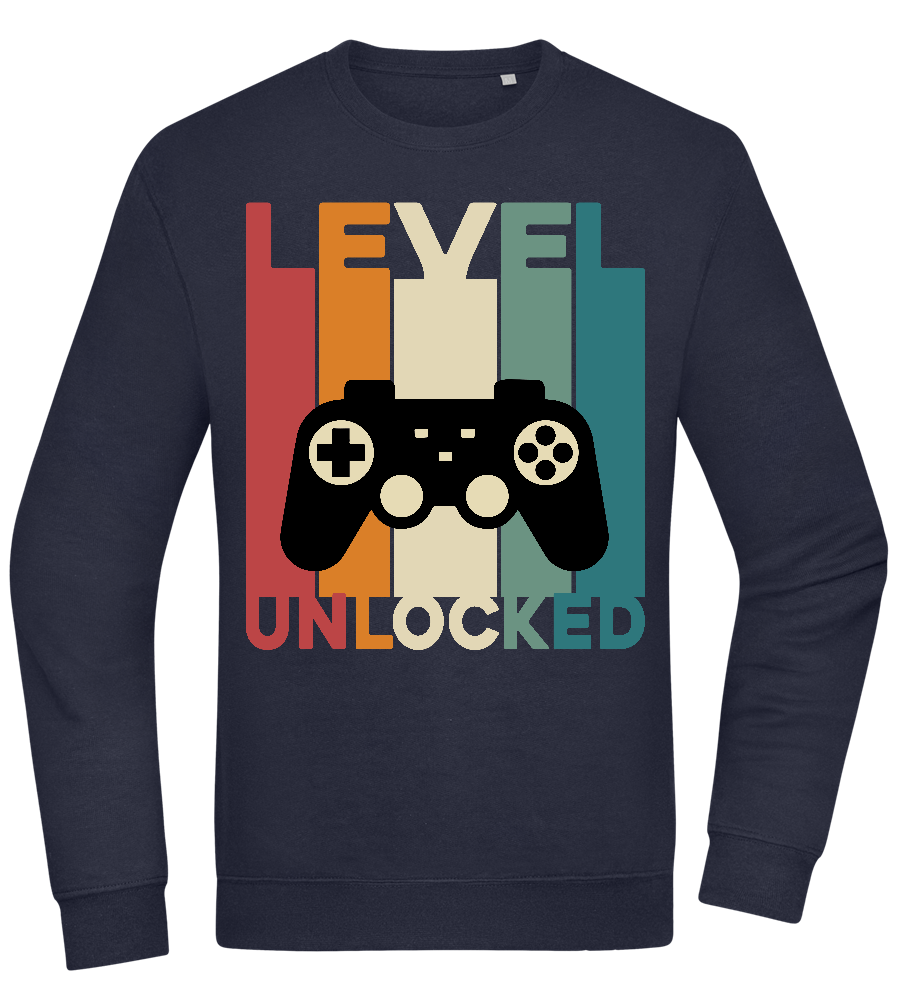 Level Unlocked Game Controller Design - Comfort Essential Unisex Sweater_FRENCH NAVY_front