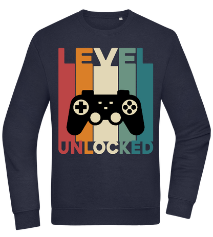 Level Unlocked Game Controller Design - Comfort Essential Unisex Sweater_FRENCH NAVY_front