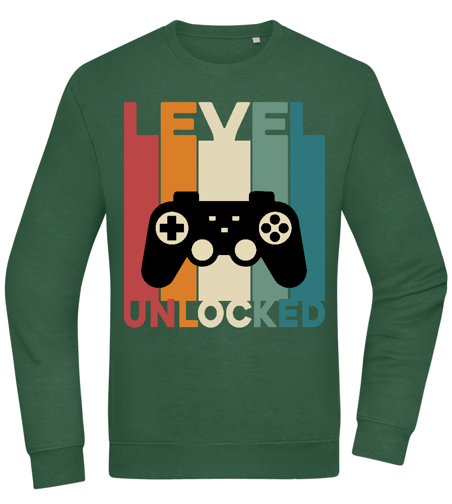 Level Unlocked Game Controller Design - Comfort Essential Unisex Sweater_GREEN BOTTLE_front