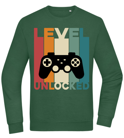 Level Unlocked Game Controller Design - Comfort Essential Unisex Sweater_GREEN BOTTLE_front