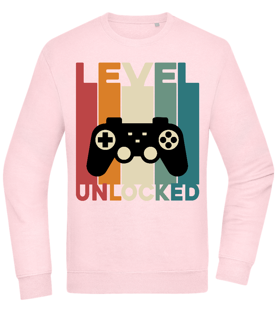 Level Unlocked Game Controller Design - Comfort Essential Unisex Sweater_LIGHT PEACH ROSE_front