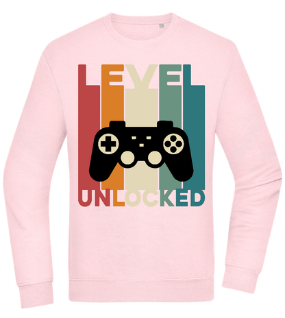 Level Unlocked Game Controller Design - Comfort Essential Unisex Sweater_LIGHT PEACH ROSE_front