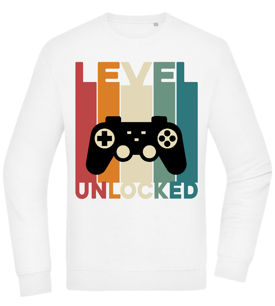 Level Unlocked Game Controller Design - Comfort Essential Unisex Sweater_WHITE_front