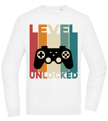 Level Unlocked Game Controller Design - Comfort Essential Unisex Sweater_WHITE_front