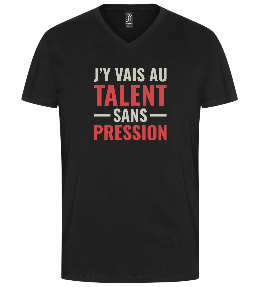 J'y Vais au Talent Sans Pression Design - Premium men's v-neck t-shirt_DEEP BLACK_front