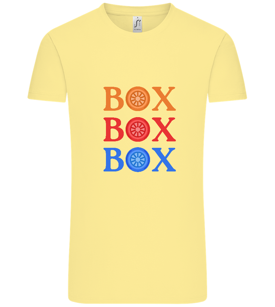 Box Box Box Design - Comfort Unisex T-Shirt_AMARELO CLARO_front