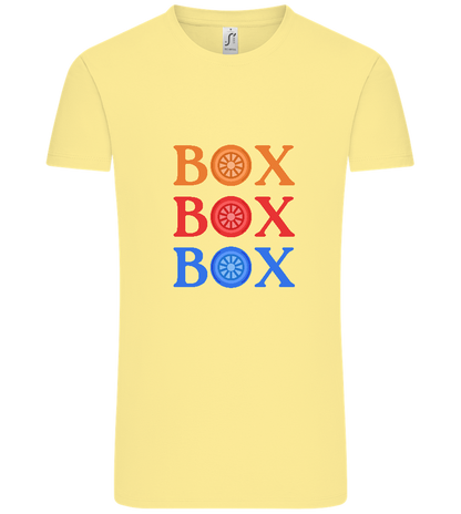 Box Box Box Design - Comfort Unisex T-Shirt_AMARELO CLARO_front