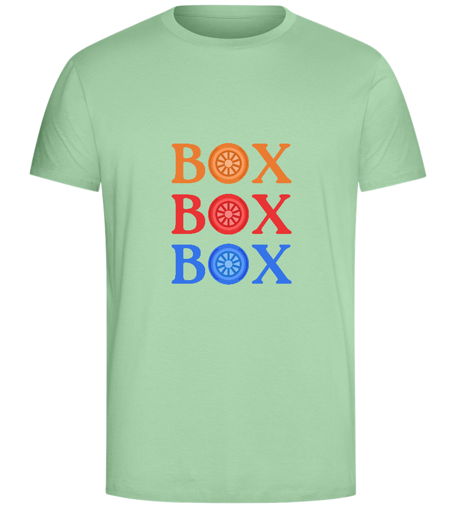 Box Box Box Design - Comfort Unisex T-Shirt_ICE GREEN_front