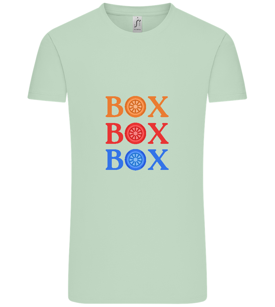 Box Box Box Design - Comfort Unisex T-Shirt_ICE GREEN_front