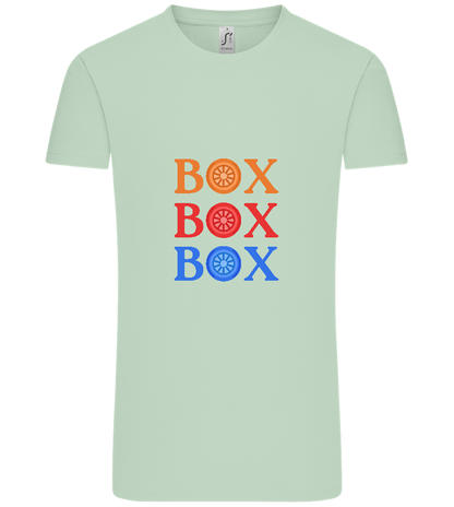 Box Box Box Design - Comfort Unisex T-Shirt_ICE GREEN_front
