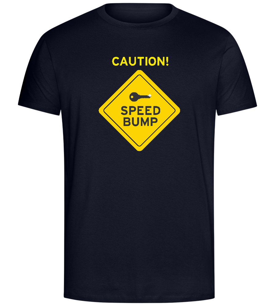 Caution Speed Bump Design - Comfort Unisex T-Shirt_FRENCH NAVY_front