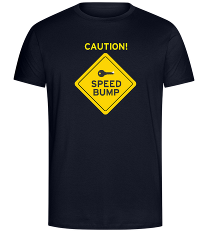 Caution Speed Bump Design - Comfort Unisex T-Shirt_FRENCH NAVY_front