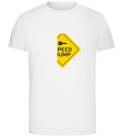 Caution Speed Bump Design - Comfort Unisex T-Shirt_WHITE_front