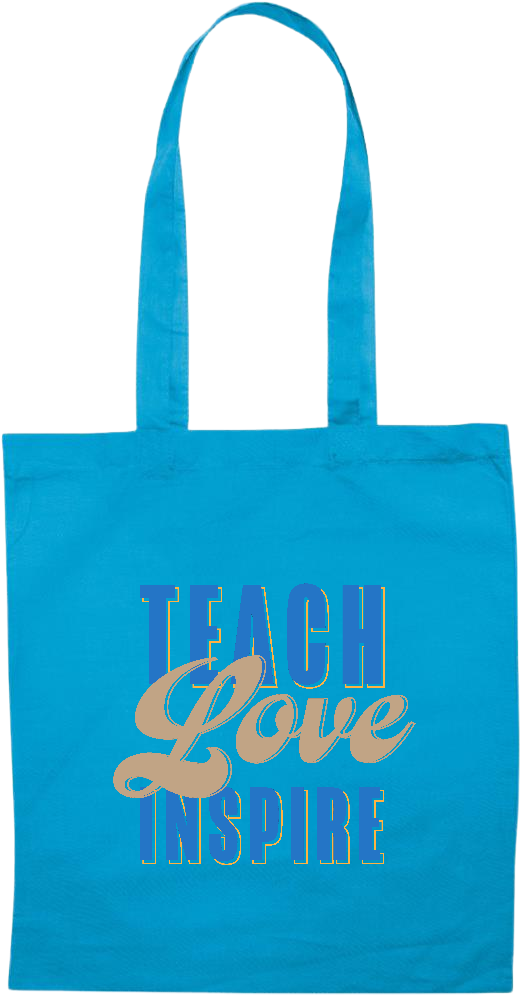 Teach Love Inspire Design - Essential colored event tote bag_TURQUOISE_front