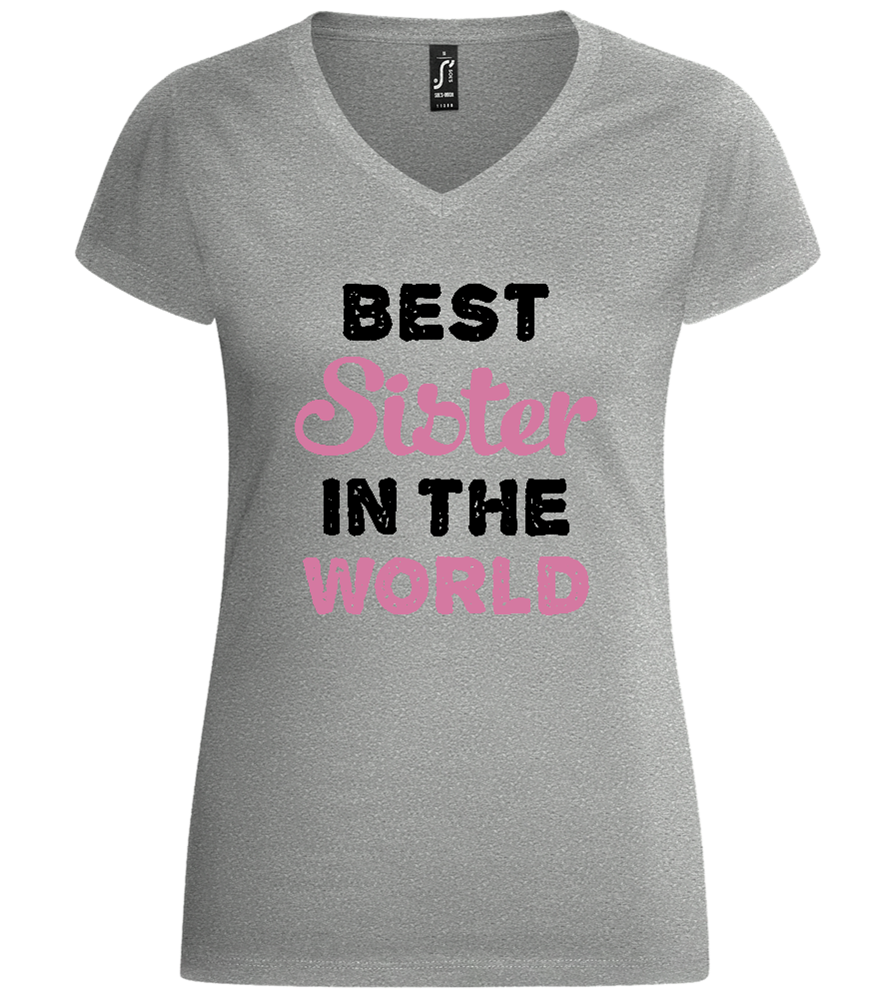 Best Sister in the World Text Design - Basic women's v-neck t-shirt_ORION GREY_front