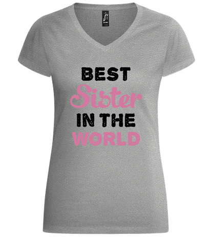 Best Sister in the World Text Design - Basic women's v-neck t-shirt_ORION GREY_front