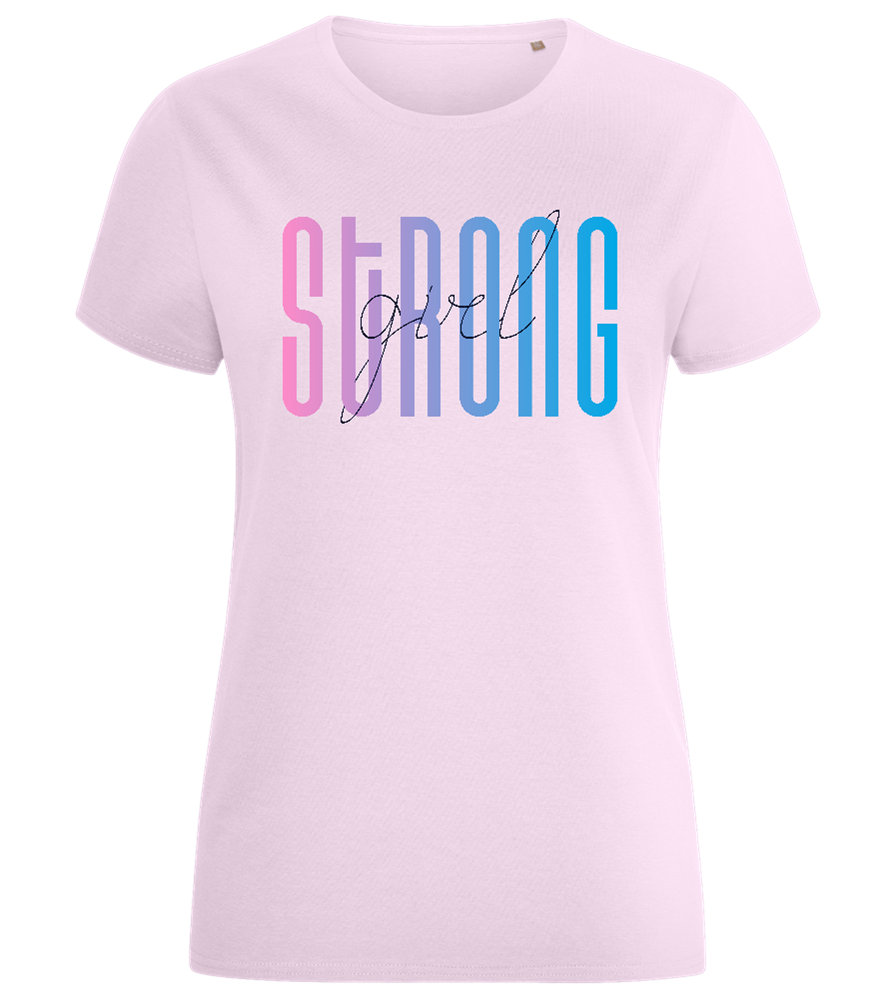 Strong Girl Gradient Design - Comfort women's fitted t-shirt_LIGHT PINK_front