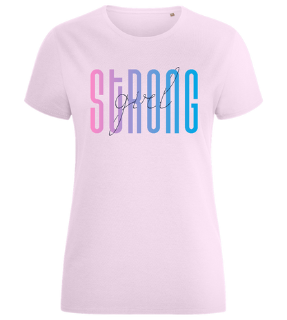 Strong Girl Gradient Design - Comfort women's fitted t-shirt_LIGHT PINK_front