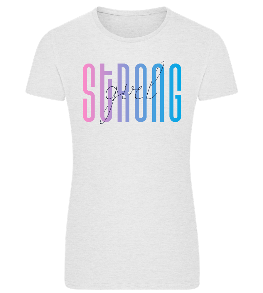 Strong Girl Gradient Design - Comfort women's fitted t-shirt_VIBRANT WHITE_front