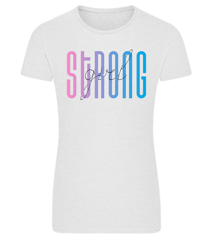 Strong Girl Gradient Design - Comfort women's fitted t-shirt_VIBRANT WHITE_front