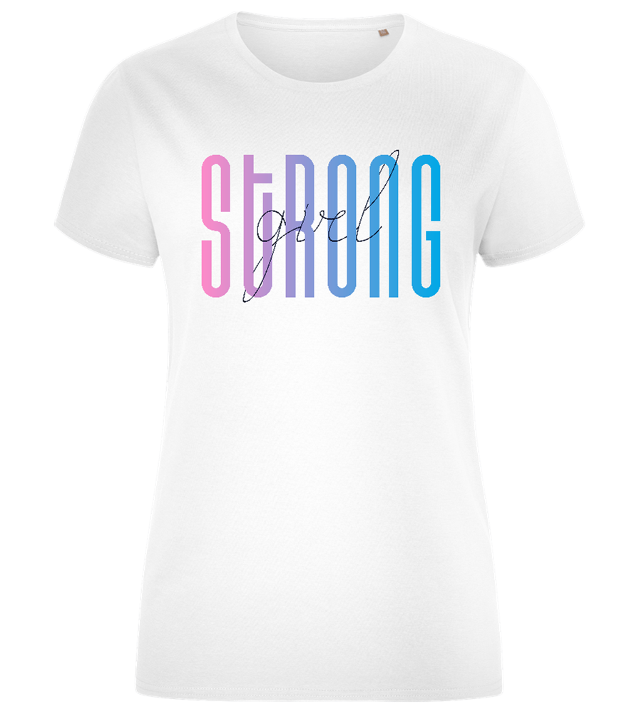 Strong Girl Gradient Design - Comfort women's fitted t-shirt_WHITE_front