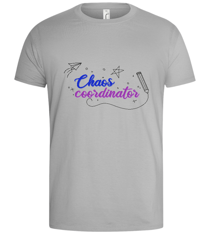 Chaos Coordinator Doodles Design - Basic men's t-shirt_PURE GRAY_front