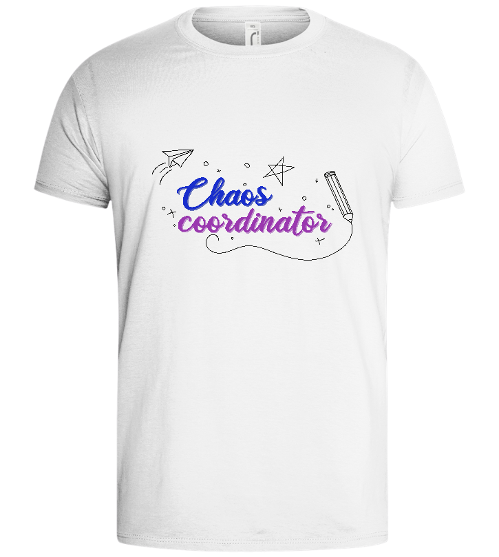 Chaos Coordinator Doodles Design - Basic men's t-shirt_WHITE_front