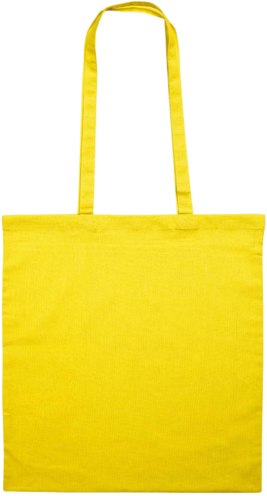 New World Design - Premium colored cotton tote bag_YELLOW_back