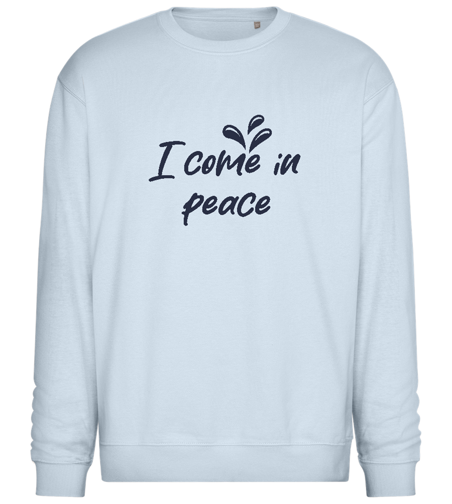 I Come in Peace Design - Comfort Essential Unisex Sweater_CREAMY BLUE_front