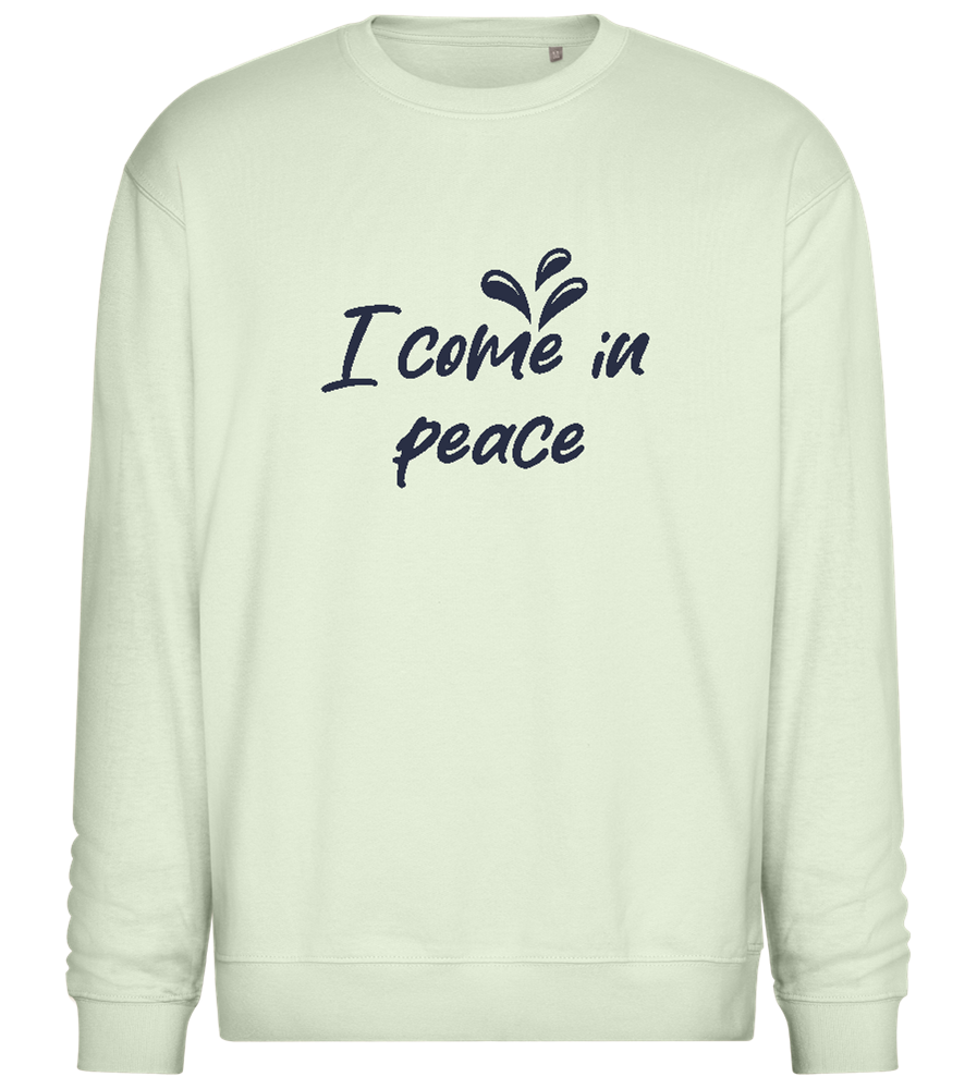 I Come in Peace Design - Comfort Essential Unisex Sweater_CREAMY GREEN_front