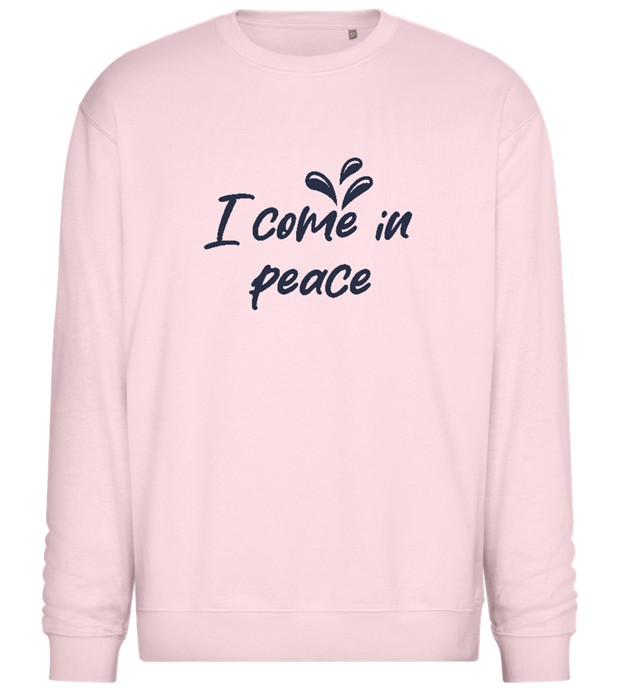 I Come in Peace Design - Comfort Essential Unisex Sweater_LIGHT PEACH ROSE_front