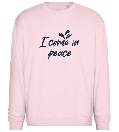 I Come in Peace Design - Comfort Essential Unisex Sweater_LIGHT PEACH ROSE_front