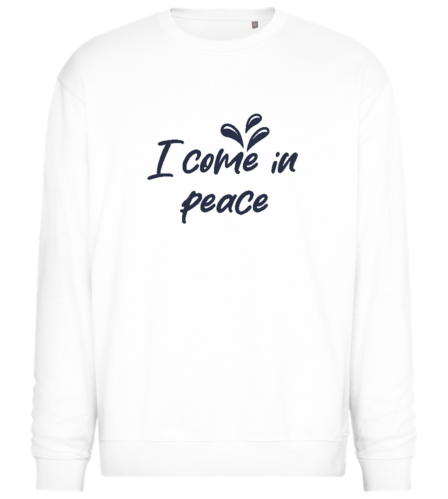 I Come in Peace Design - Comfort Essential Unisex Sweater_WHITE_front