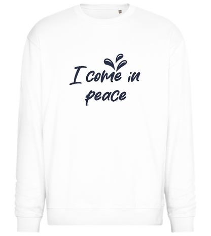 I Come in Peace Design - Comfort Essential Unisex Sweater_WHITE_front