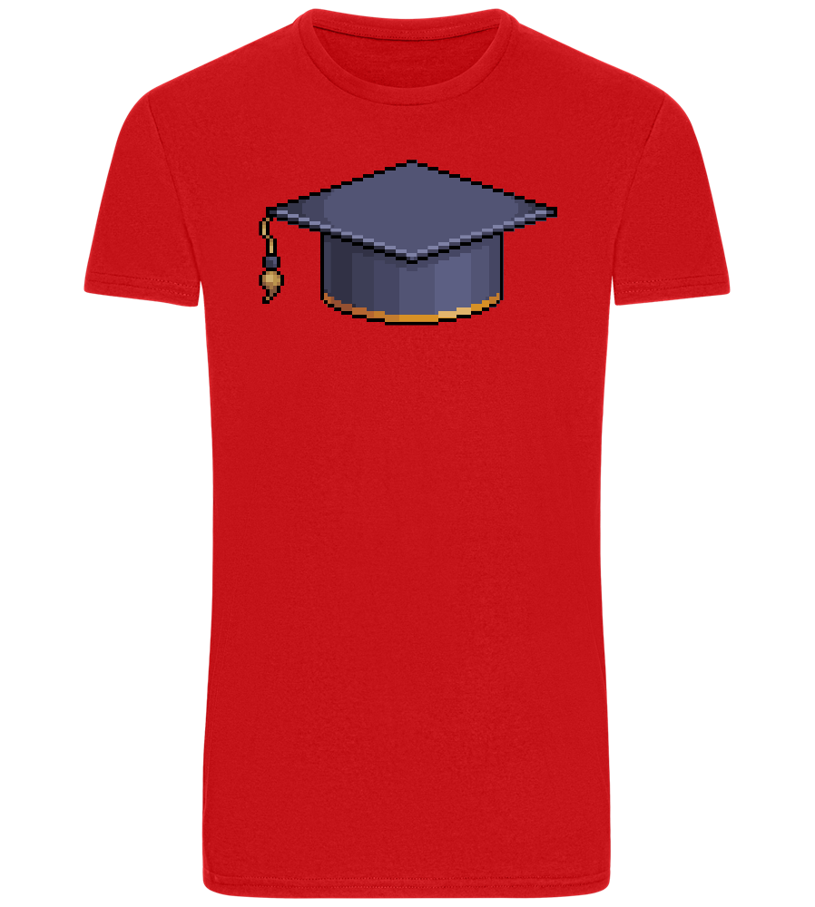 Pixelated Hat Design - Basic Unisex T-Shirt_RED_front