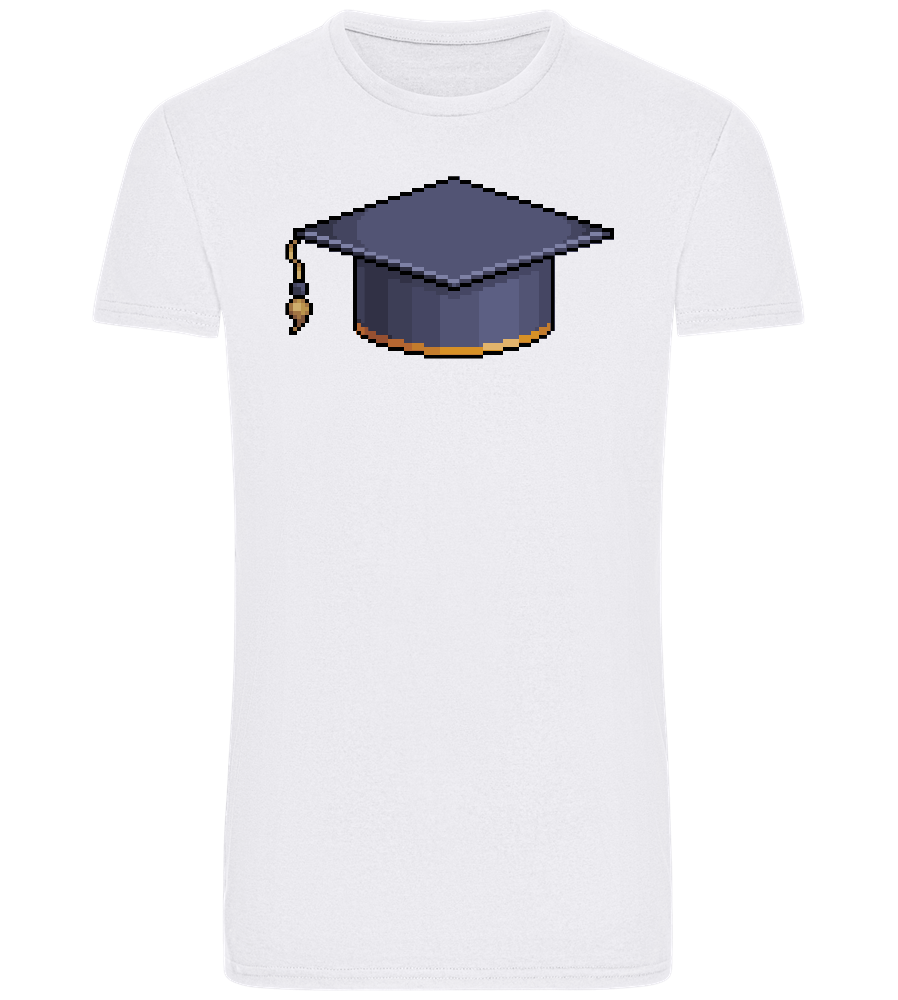 Pixelated Hat Design - Basic Unisex T-Shirt_WHITE_front