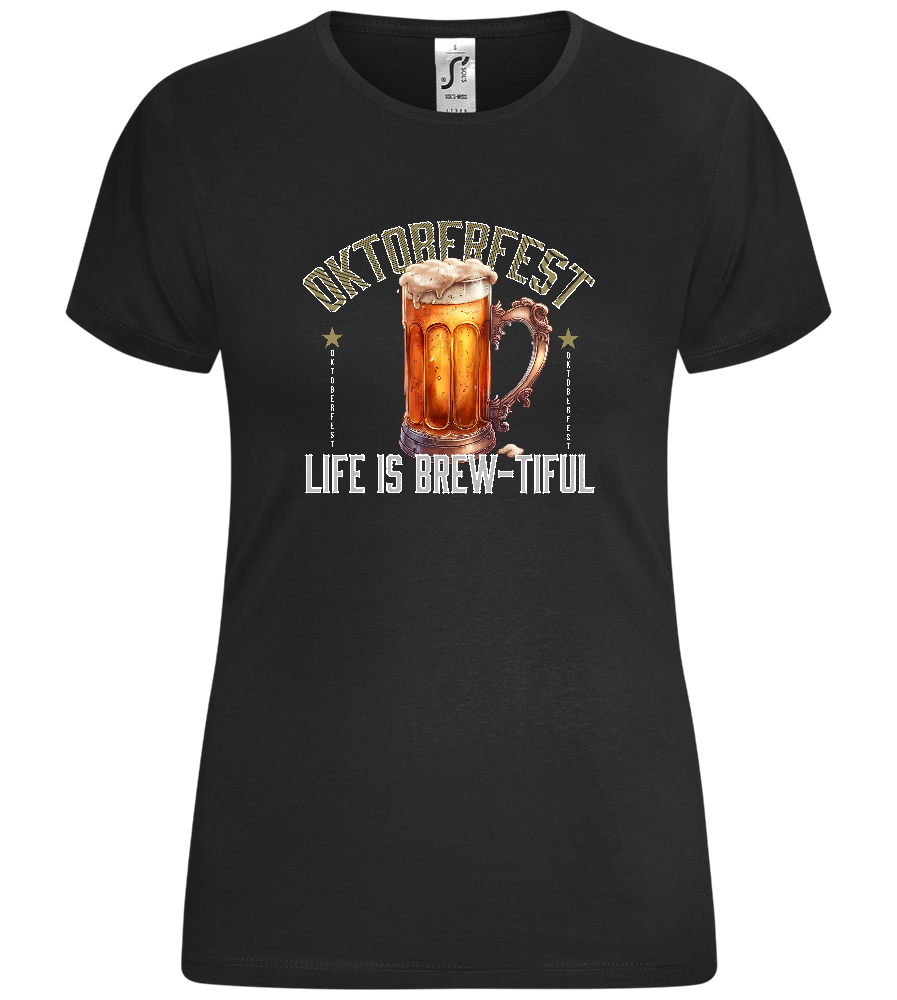 Life is Brew-tiful Design - Comfort women's t-shirt_DEEP BLACK_front